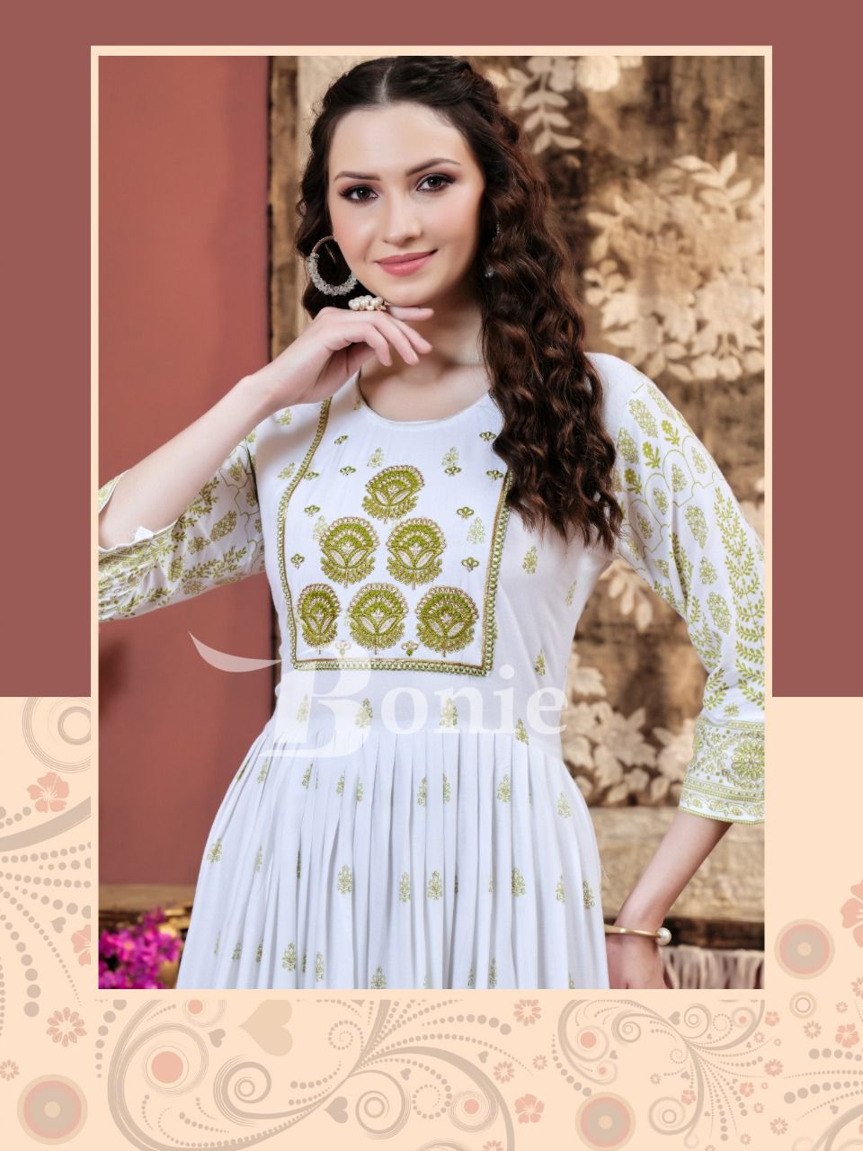 Bonie Lalila Rayon Printed Fancy Festival Wear Anarkali Long Kurti Collection